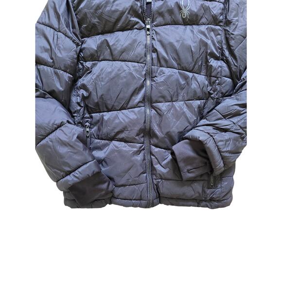 Spyder Nexus Puffer Hooded Nylon‎ Black Jacket Boy's Size Medium (10-12) - Picture 3 of 8